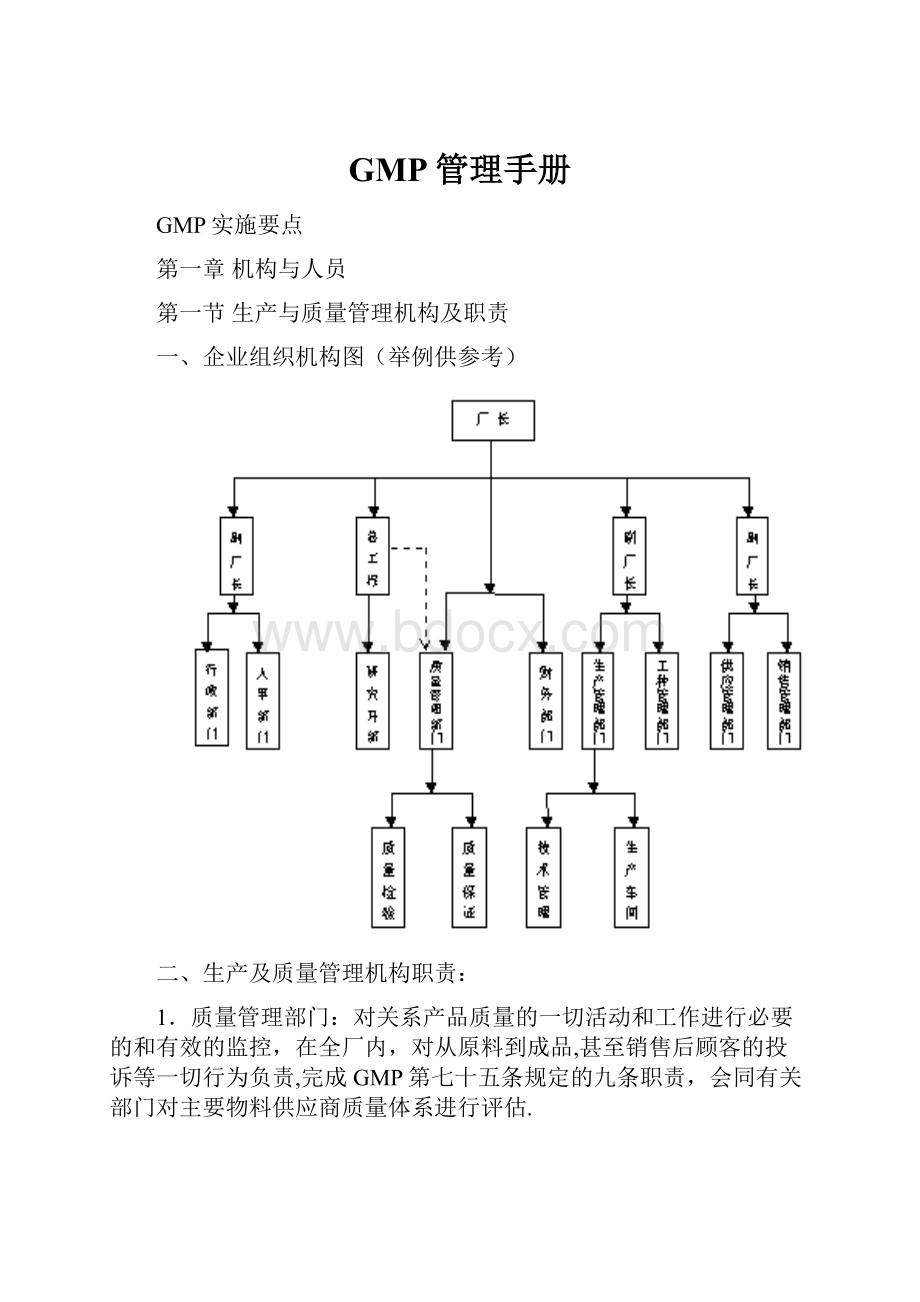 GMP管理手册.docx