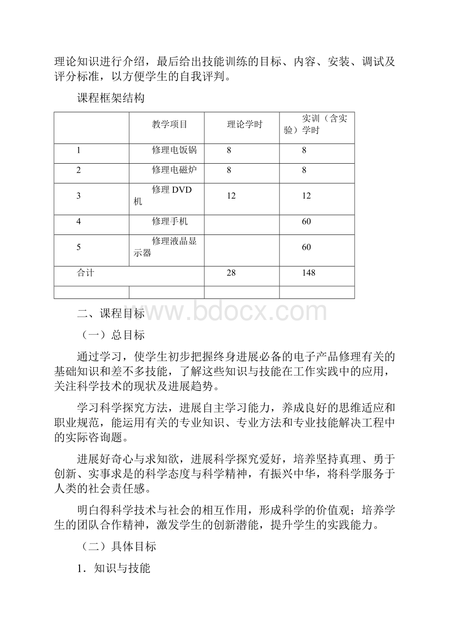 《电子产品检测与维修技术》课程标准.docx_第2页