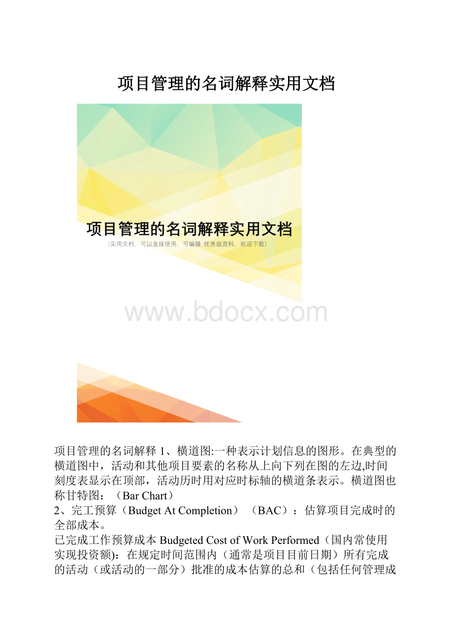 项目管理的名词解释实用文档.docx