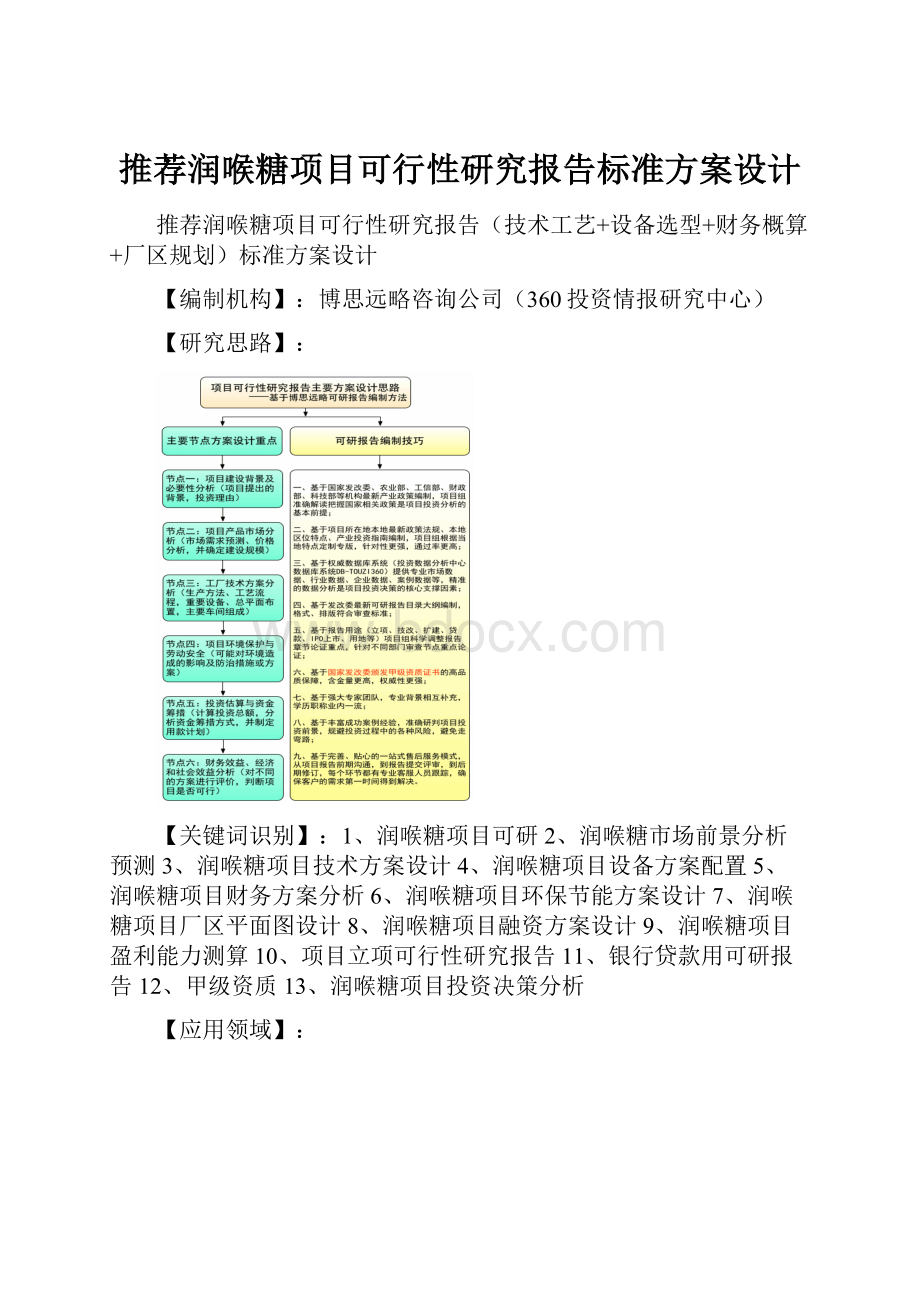 推荐润喉糖项目可行性研究报告标准方案设计.docx