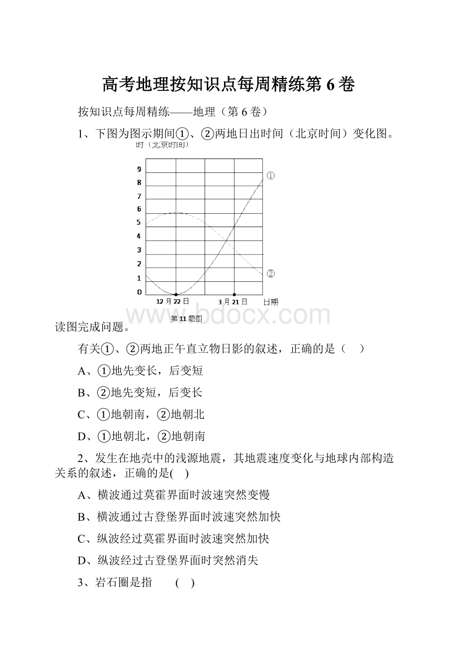 高考地理按知识点每周精练第6卷.docx_第1页