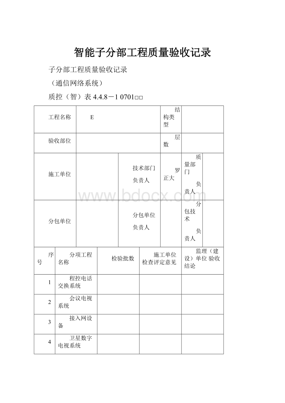 智能子分部工程质量验收记录.docx