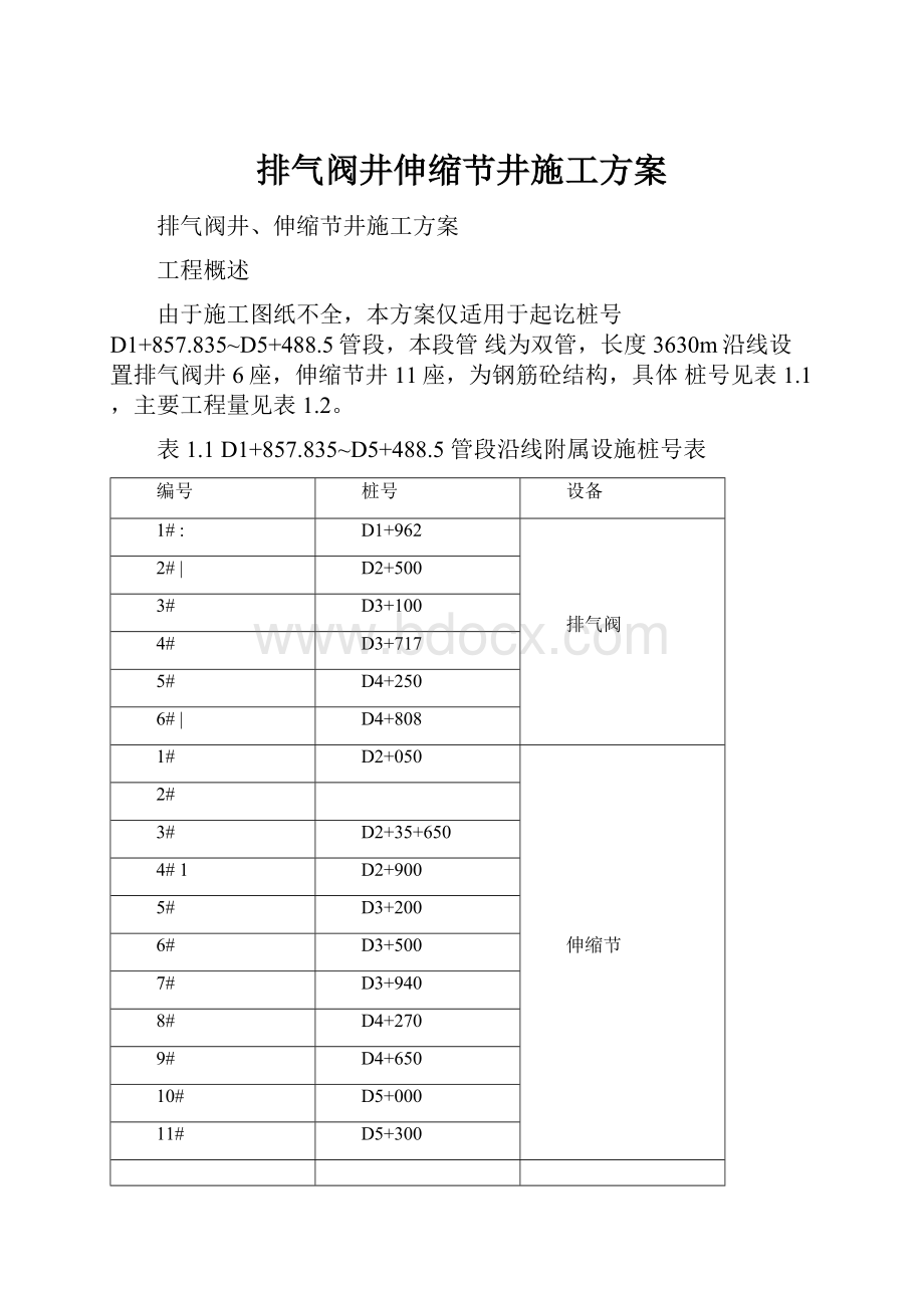 排气阀井伸缩节井施工方案.docx