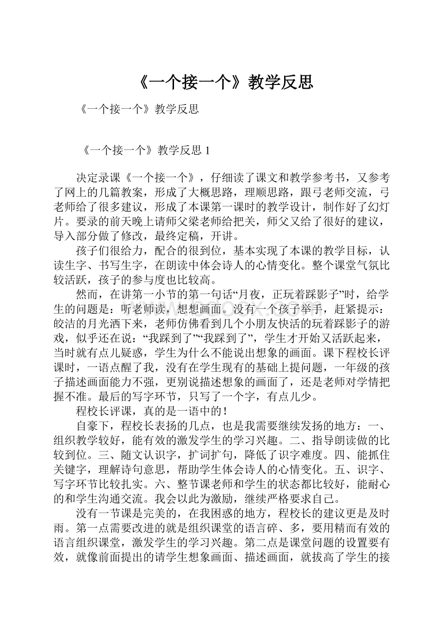 《一个接一个》教学反思.docx