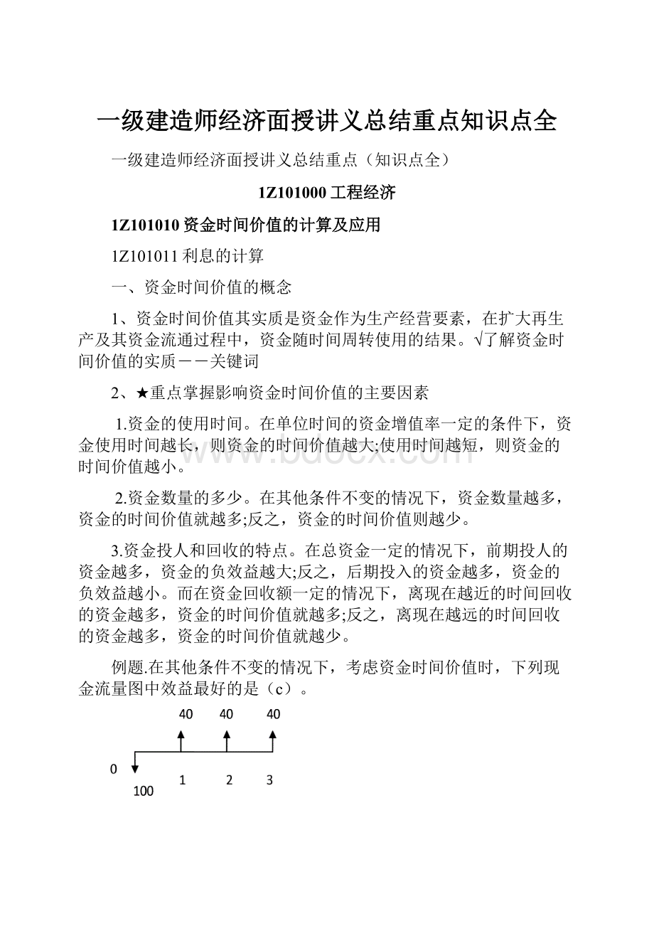 一级建造师经济面授讲义总结重点知识点全.docx