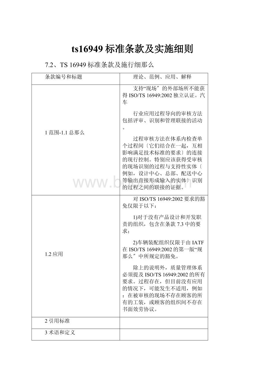 ts16949标准条款及实施细则.docx