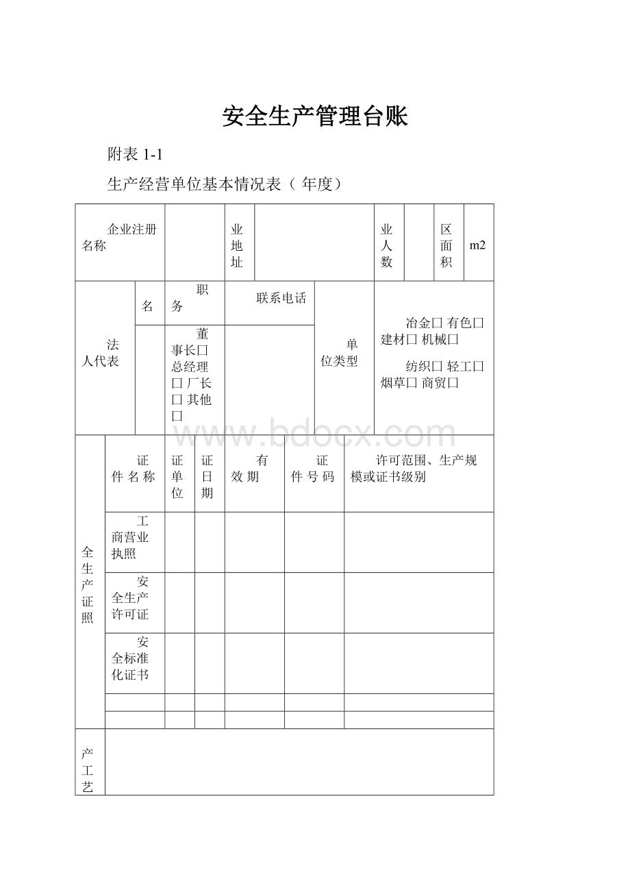 安全生产管理台账.docx