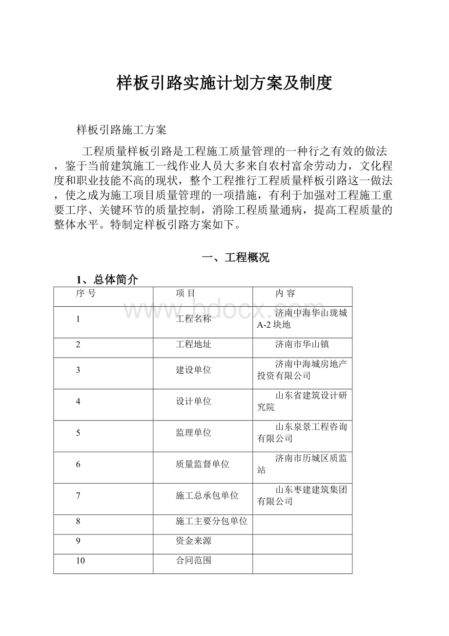 样板引路实施计划方案及制度.docx_第1页