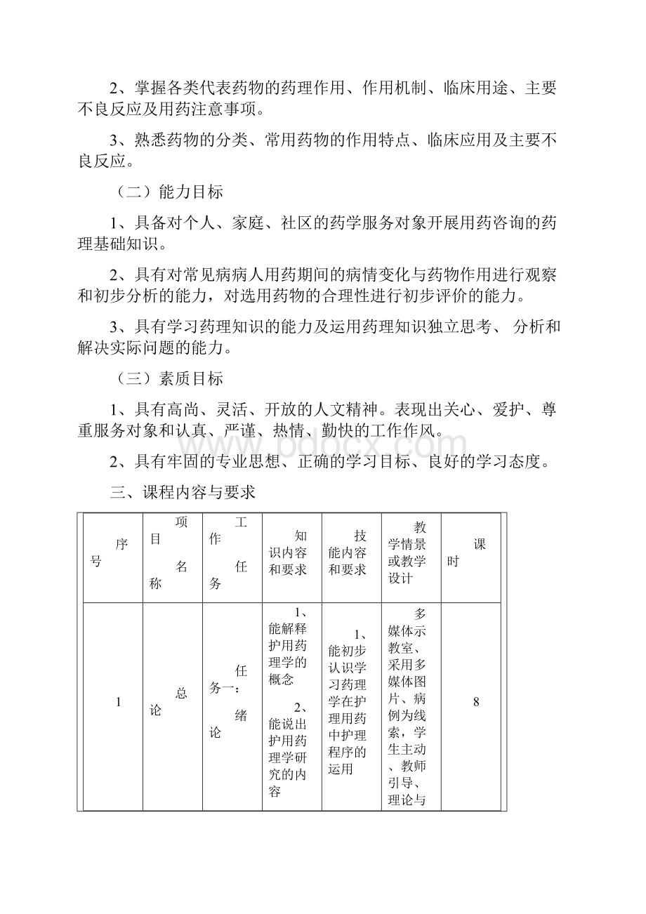 药理学课程标准护理.docx_第2页