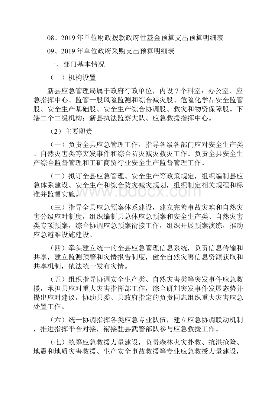 新县应急管理局部门预算收支情况说明 doc.docx_第2页