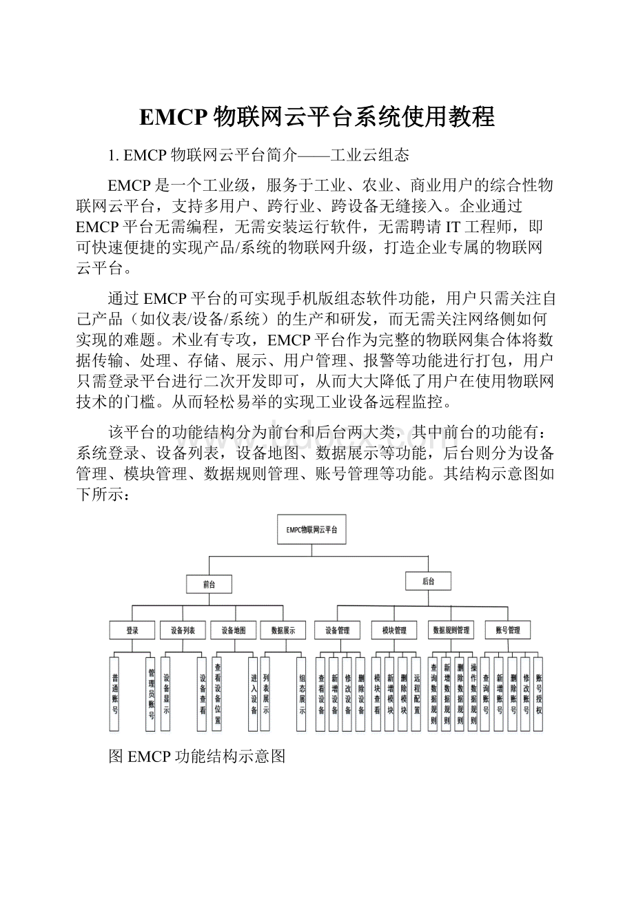 EMCP物联网云平台系统使用教程.docx