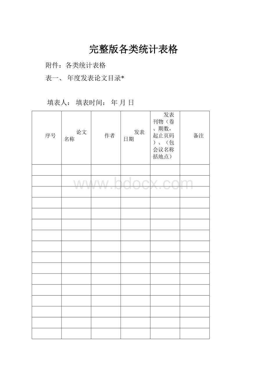 完整版各类统计表格.docx_第1页