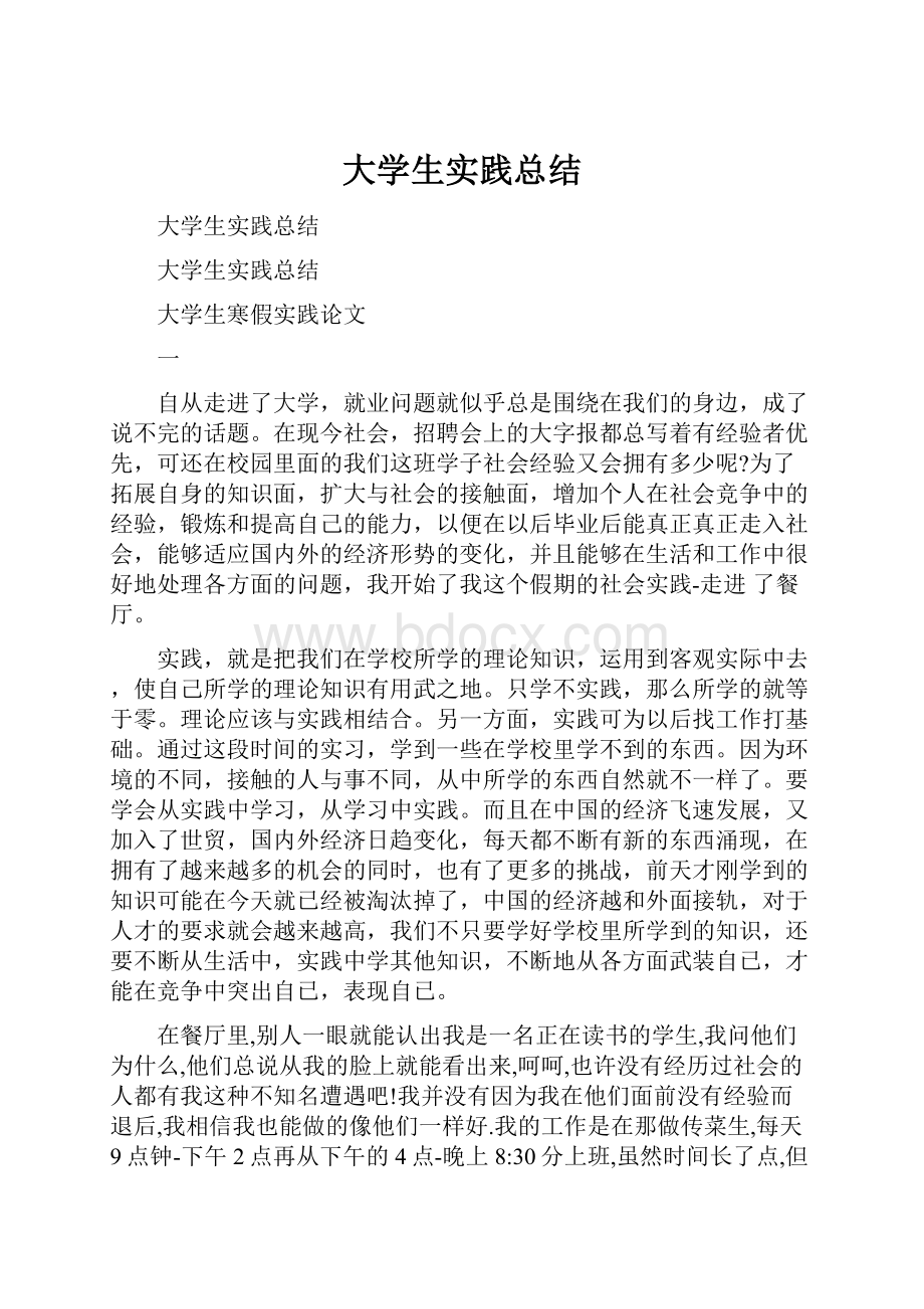 大学生实践总结.docx