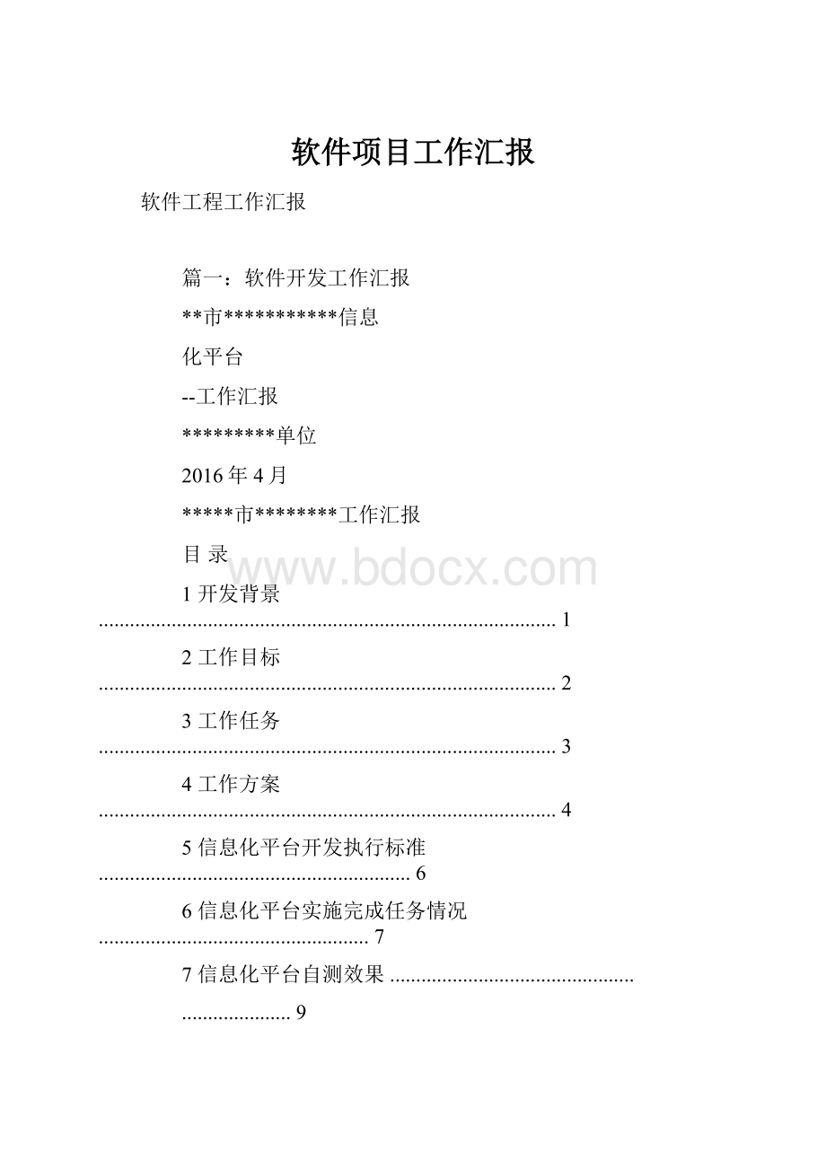 软件项目工作汇报.docx_第1页