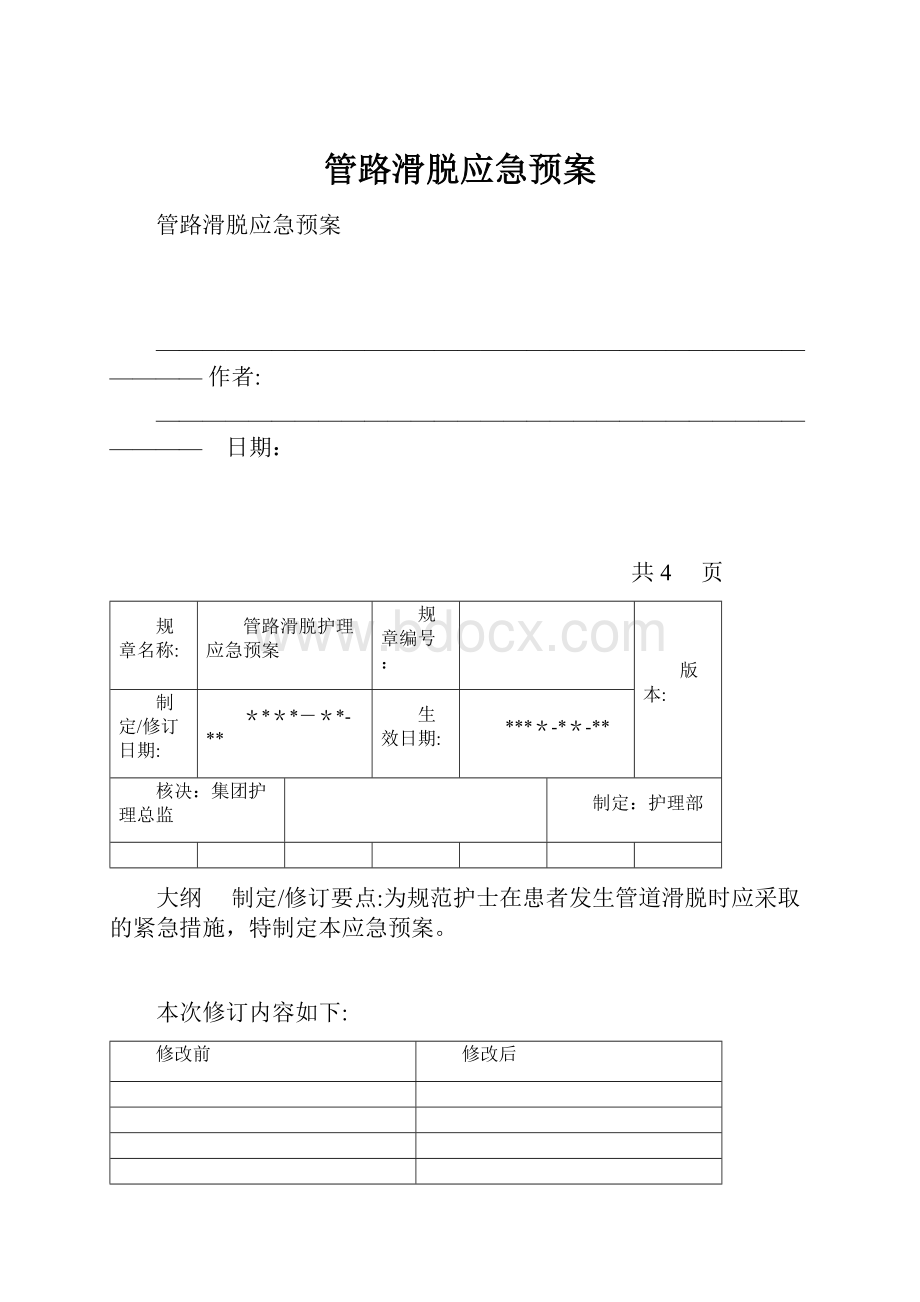 管路滑脱应急预案.docx_第1页