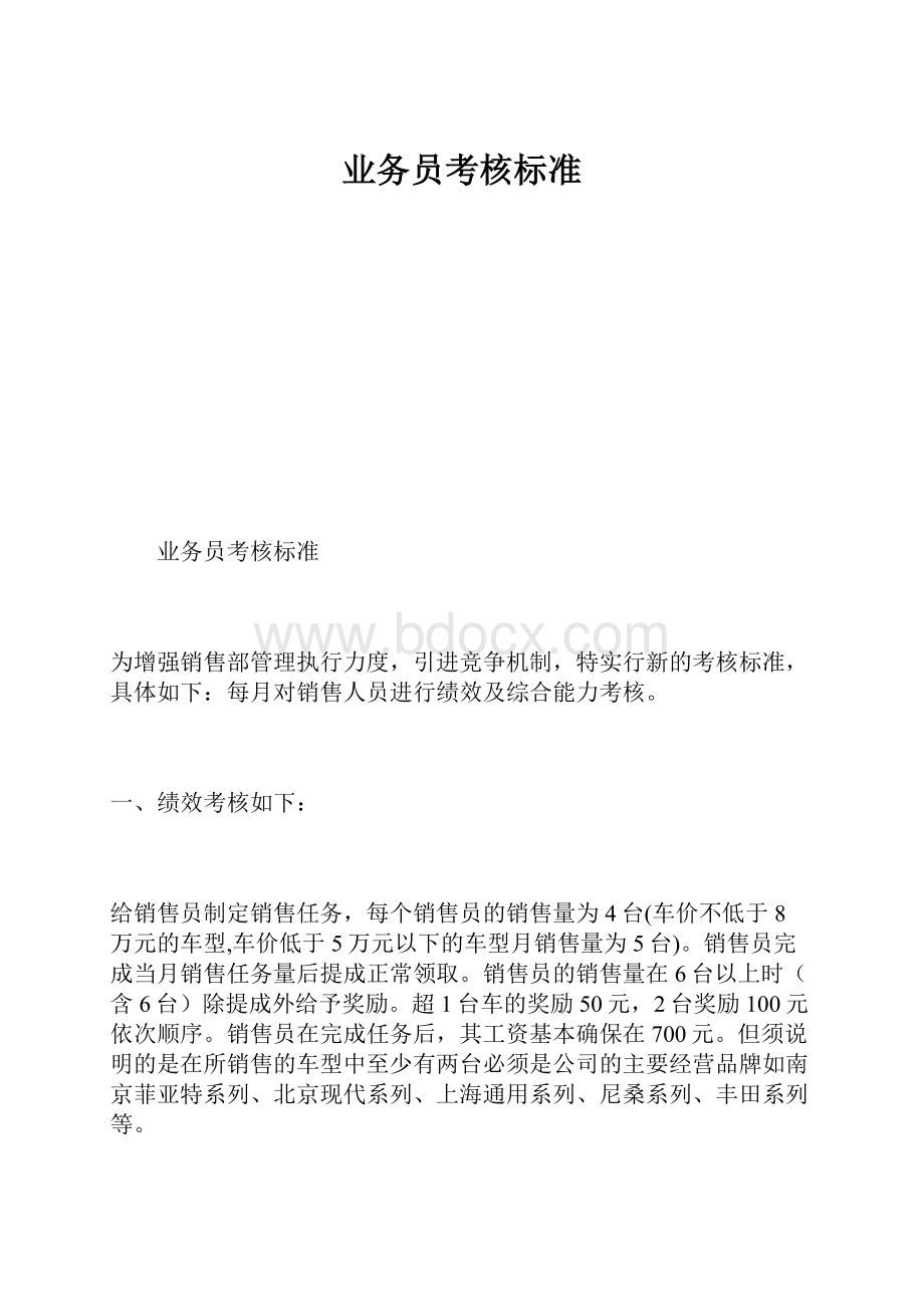 业务员考核标准.docx_第1页