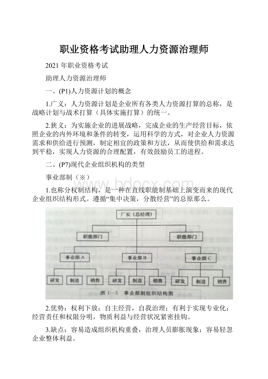 职业资格考试助理人力资源治理师.docx_第1页