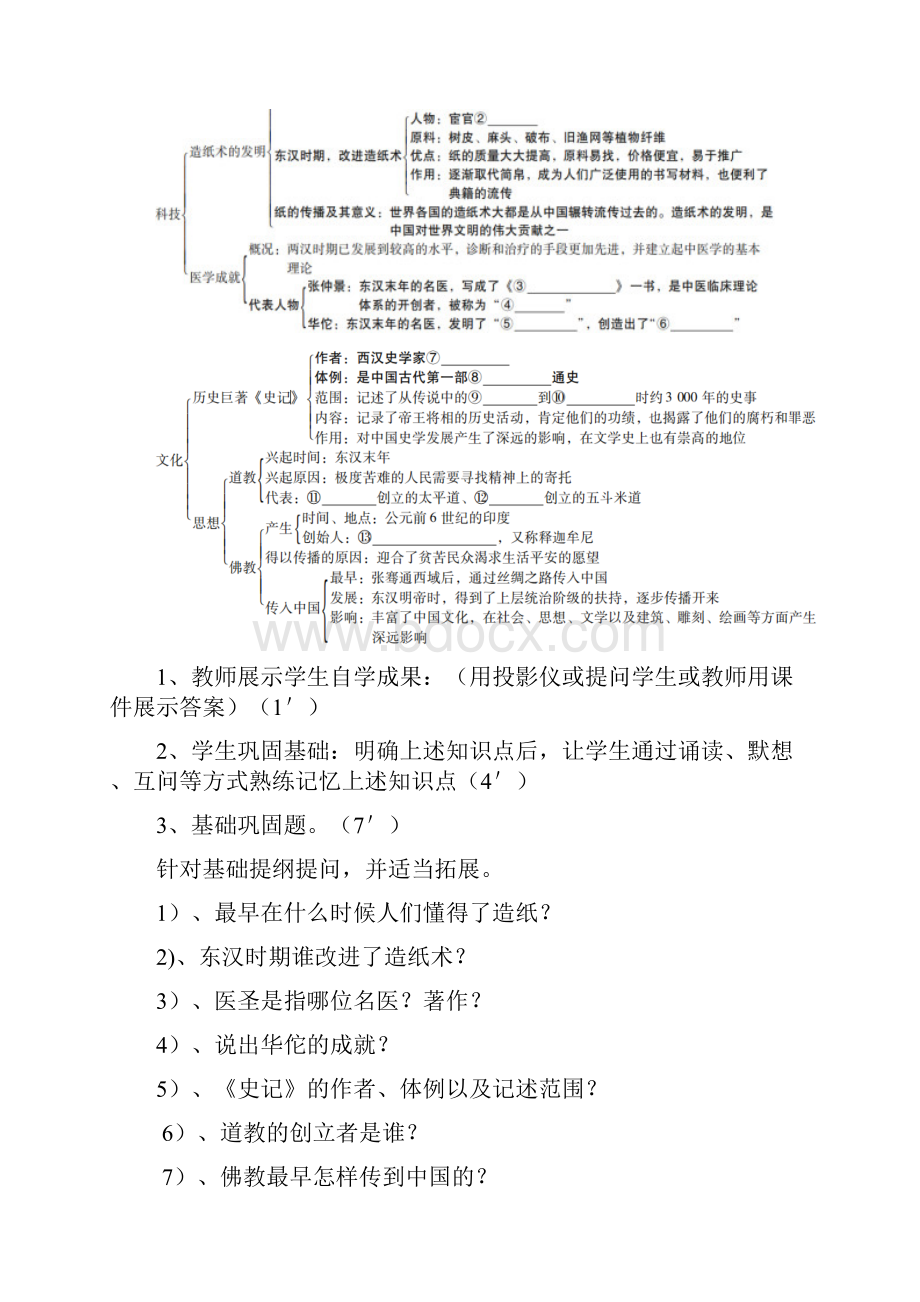 人教版部编七年级历史上册第15课两汉的科技和文化学案.docx_第2页