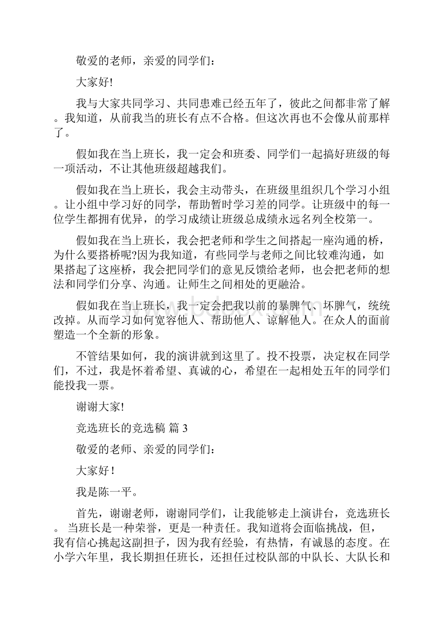 精选竞选班长的竞选稿集合十篇.docx_第2页