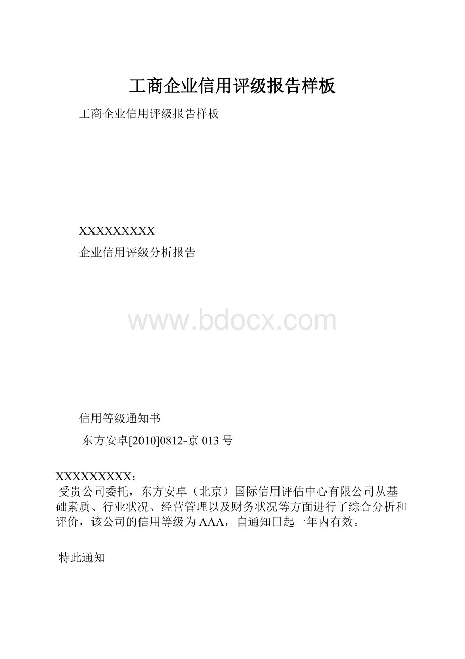 工商企业信用评级报告样板.docx