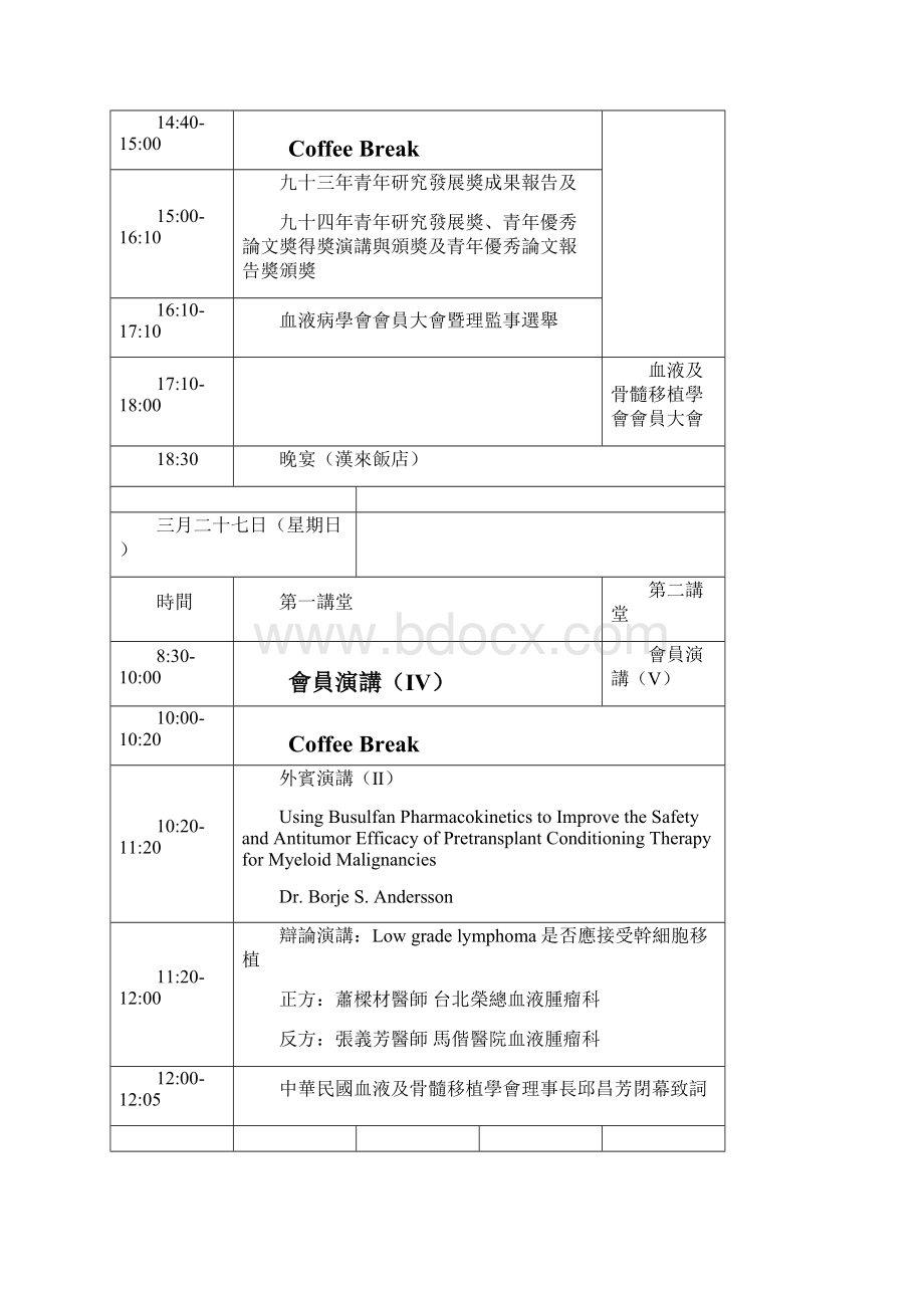 中华民国血液病学会九十四年度年会节目表.docx_第2页