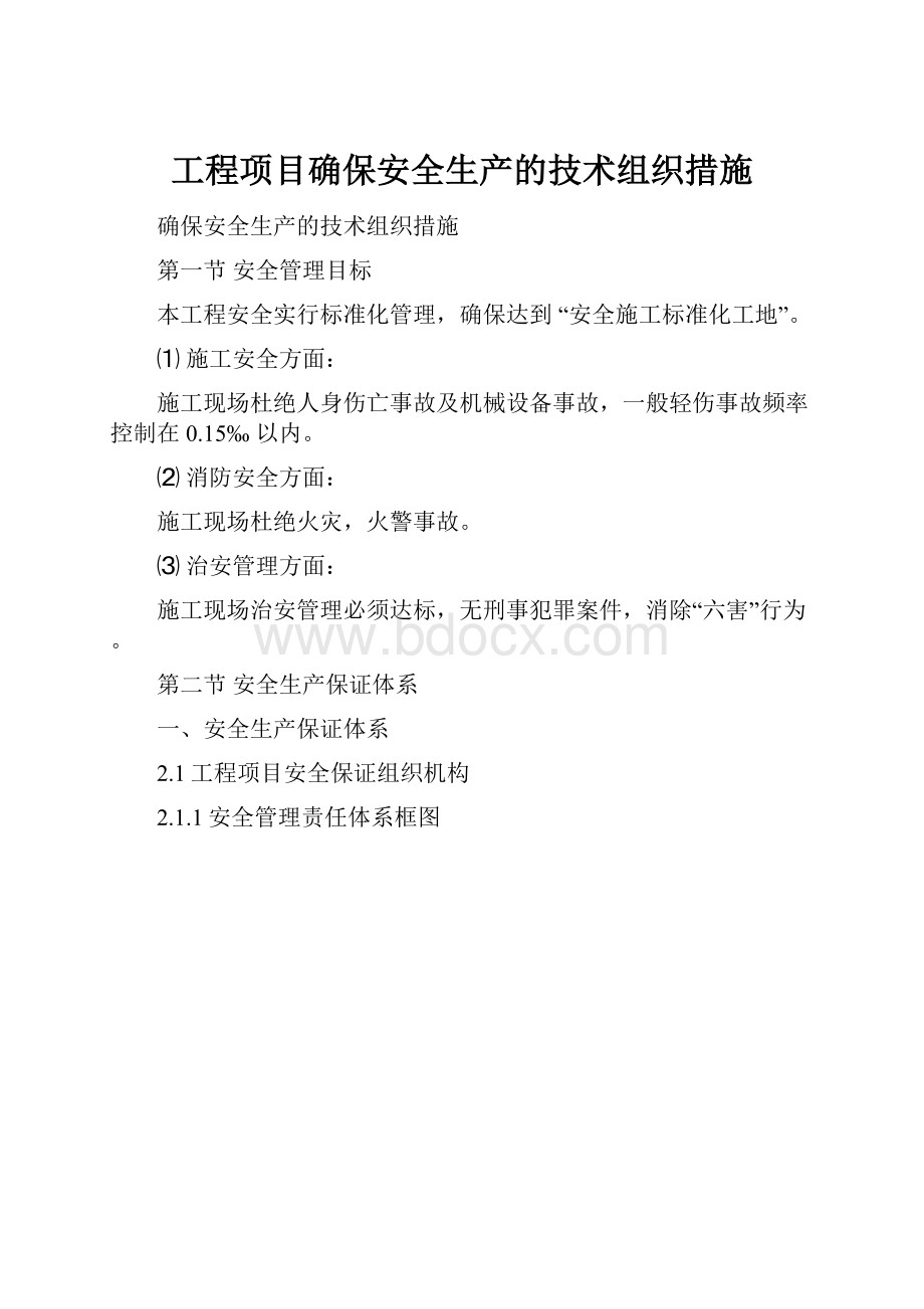 工程项目确保安全生产的技术组织措施.docx