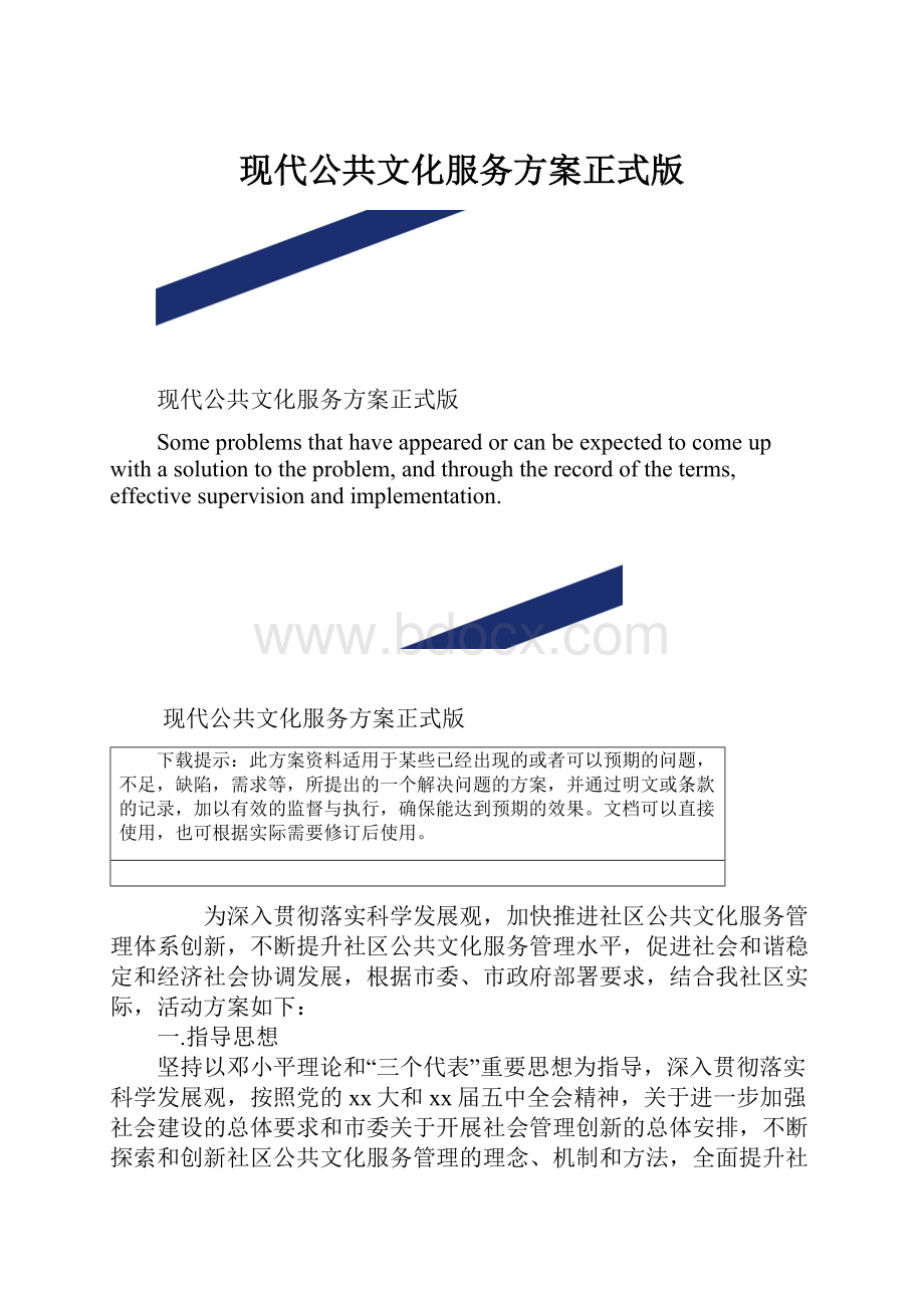 现代公共文化服务方案正式版.docx