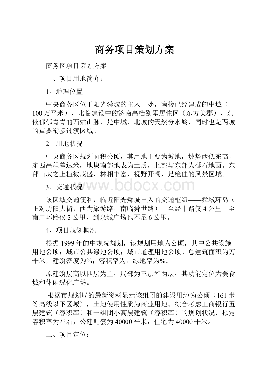 商务项目策划方案.docx_第1页