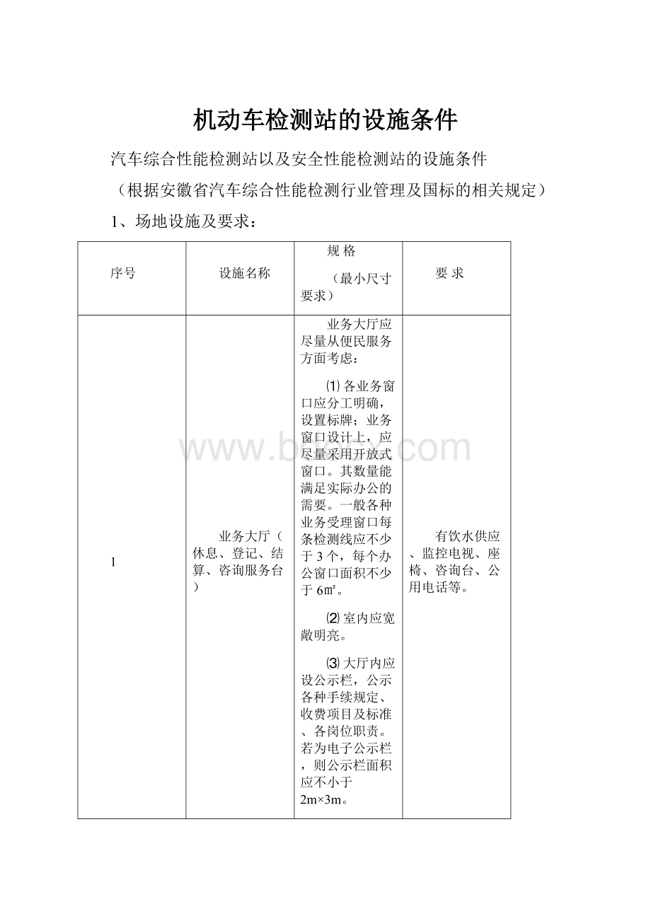 机动车检测站的设施条件.docx_第1页