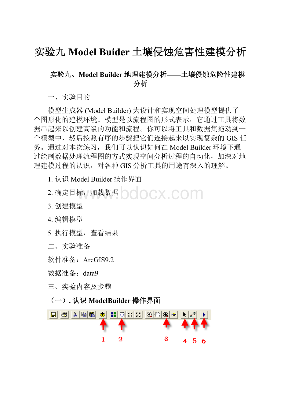 实验九 Model Buider土壤侵蚀危害性建模分析.docx_第1页