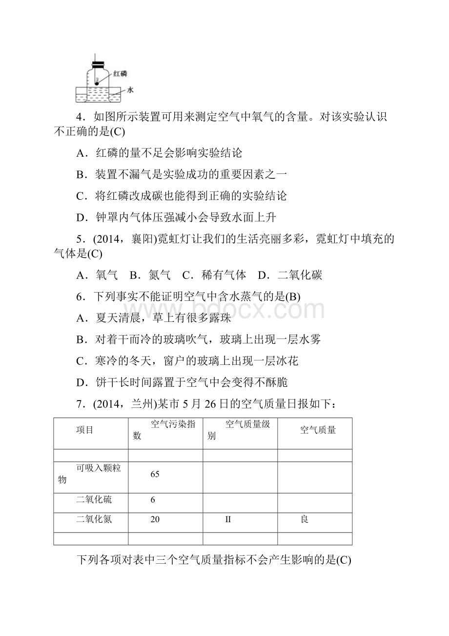 第119讲聚焦中考陕西省中考化学总复习第一轮课时训练第1讲 空气氧气.docx_第2页