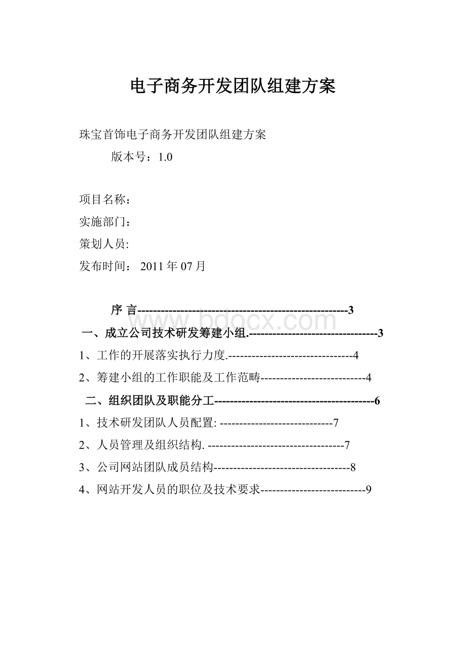 电子商务开发团队组建方案.docx_第1页