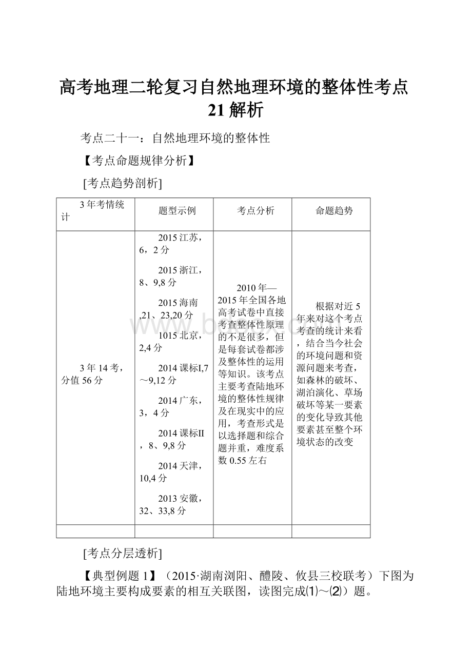 高考地理二轮复习自然地理环境的整体性考点21解析.docx_第1页