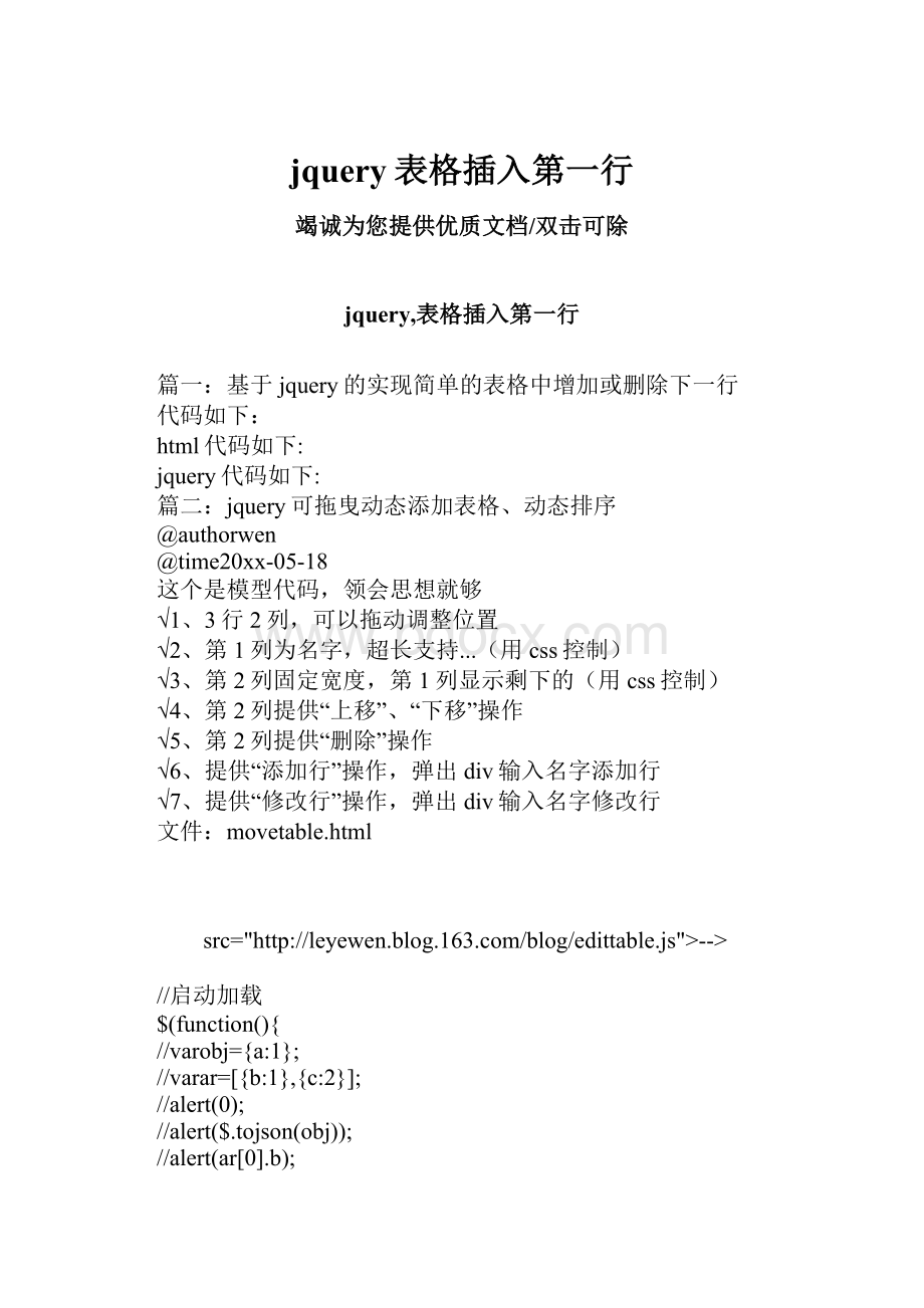 jquery表格插入第一行.docx_第1页