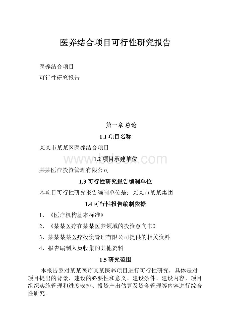 医养结合项目可行性研究报告.docx