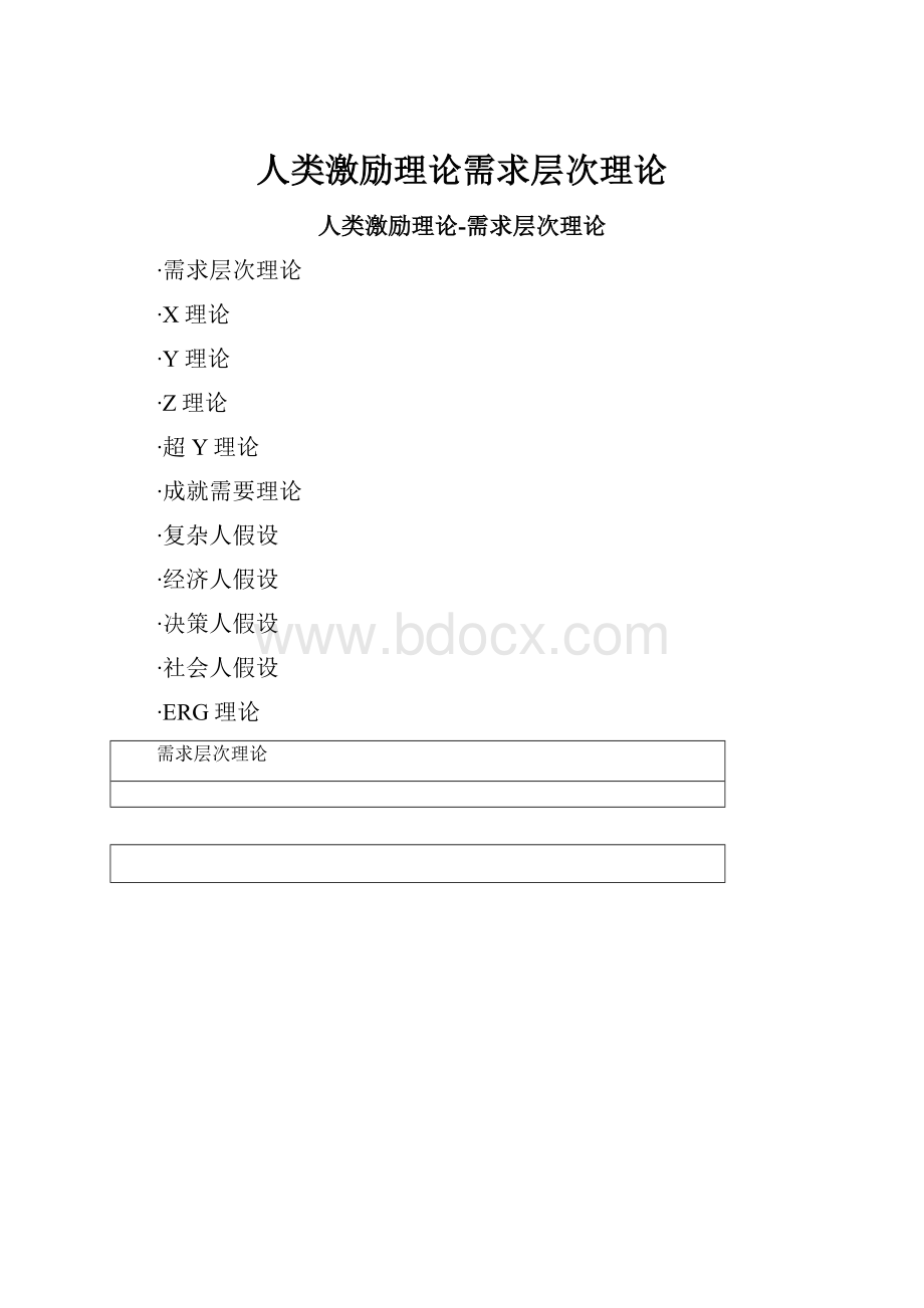 人类激励理论需求层次理论.docx_第1页