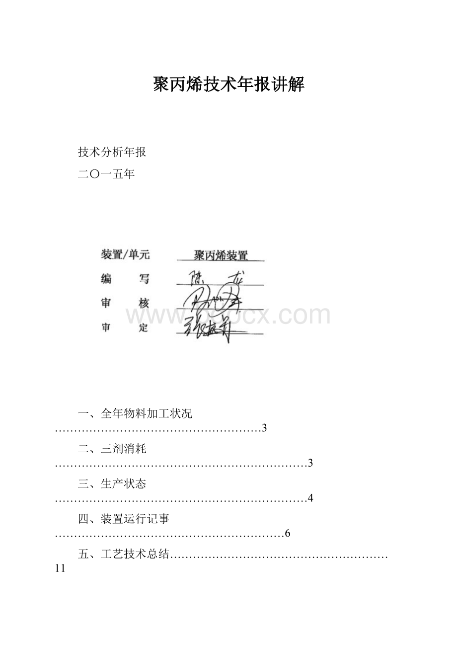 聚丙烯技术年报讲解.docx