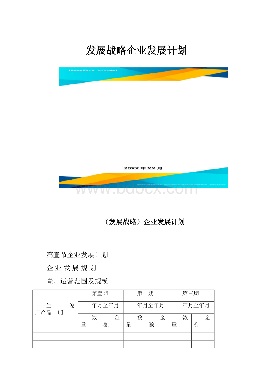 发展战略企业发展计划.docx