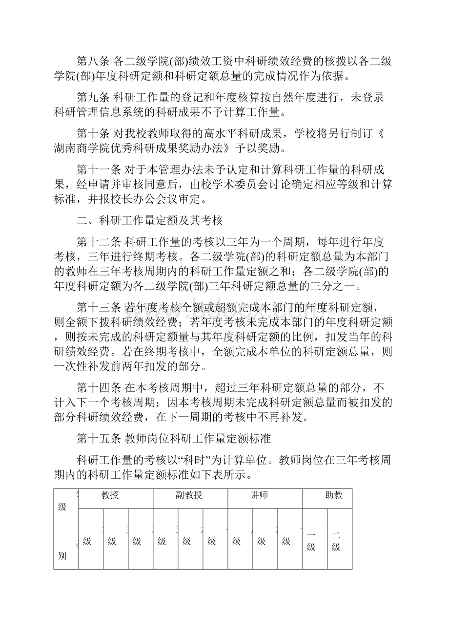 湖南商学院二级学院科研工作量管理暂行办法DOC.docx_第2页