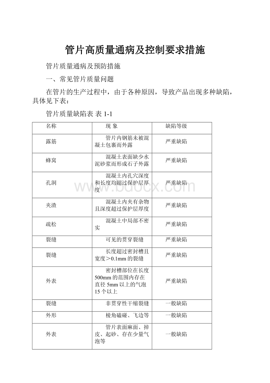 管片高质量通病及控制要求措施.docx