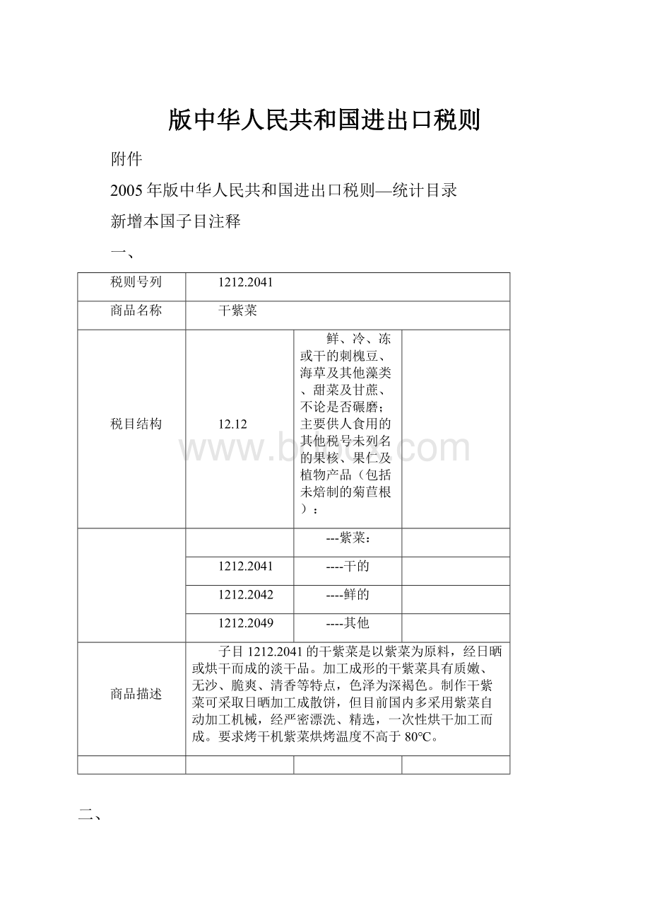 版中华人民共和国进出口税则.docx_第1页