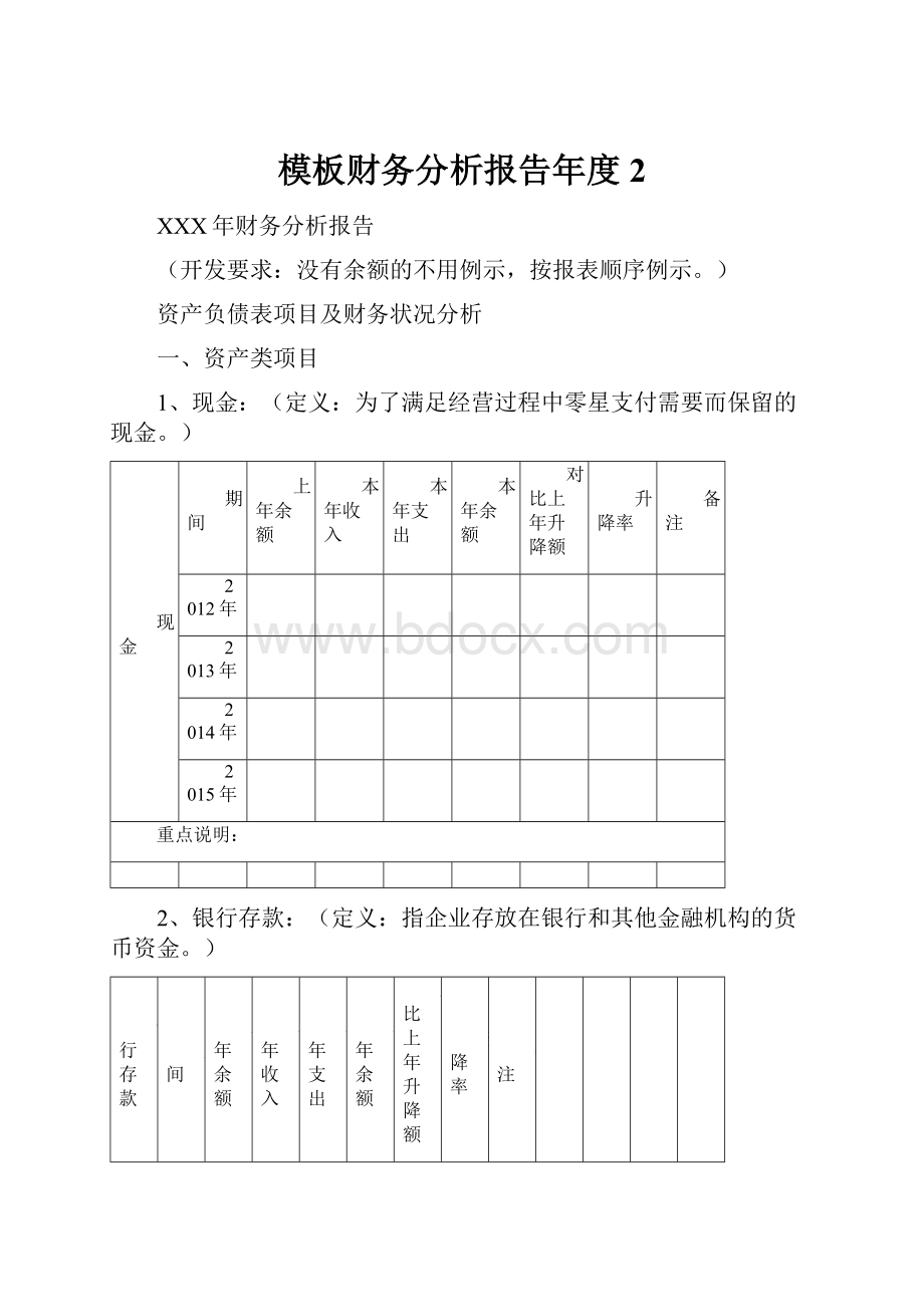 模板财务分析报告年度2.docx_第1页