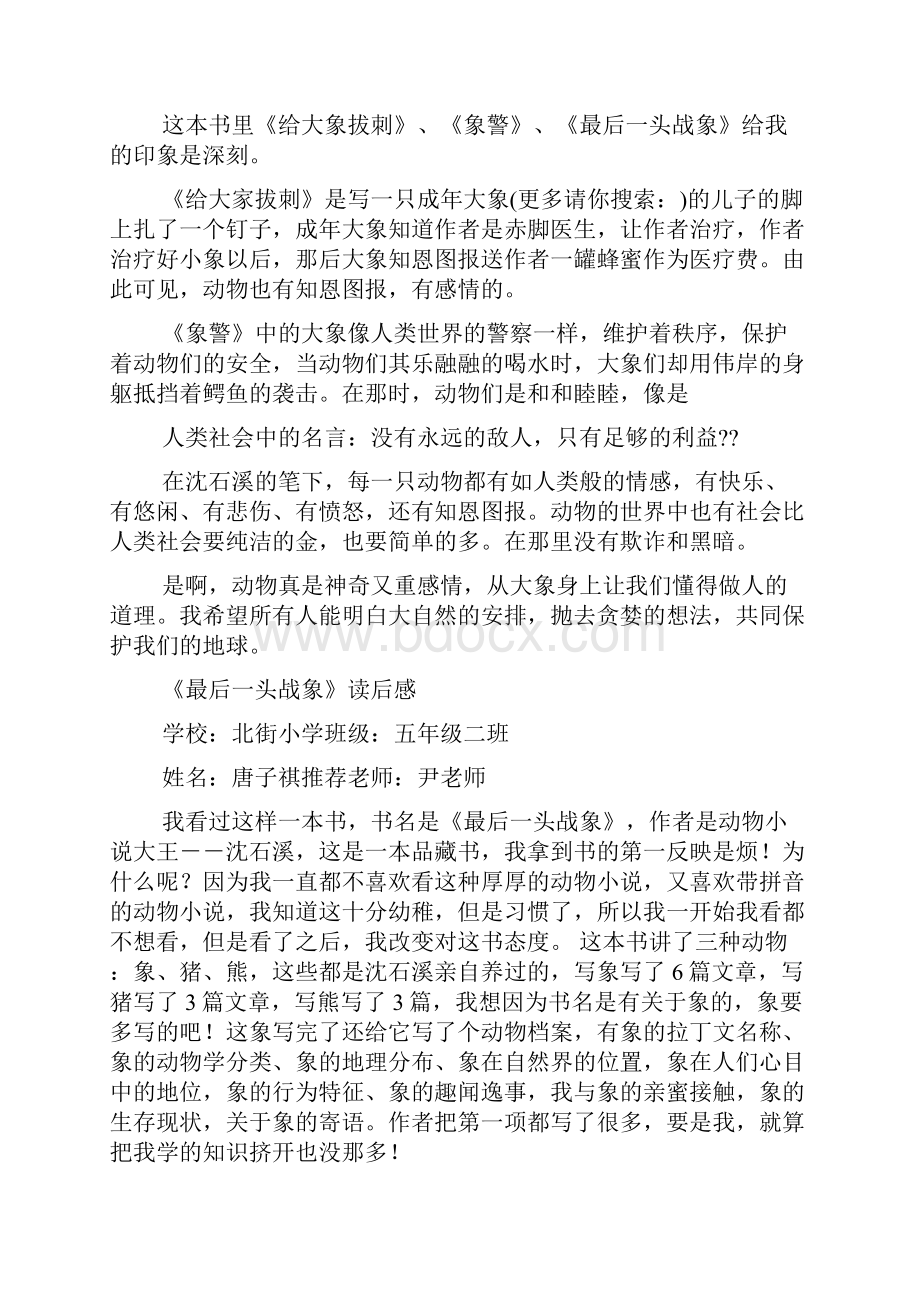 《最后一头战象》读书笔记多篇.docx_第3页