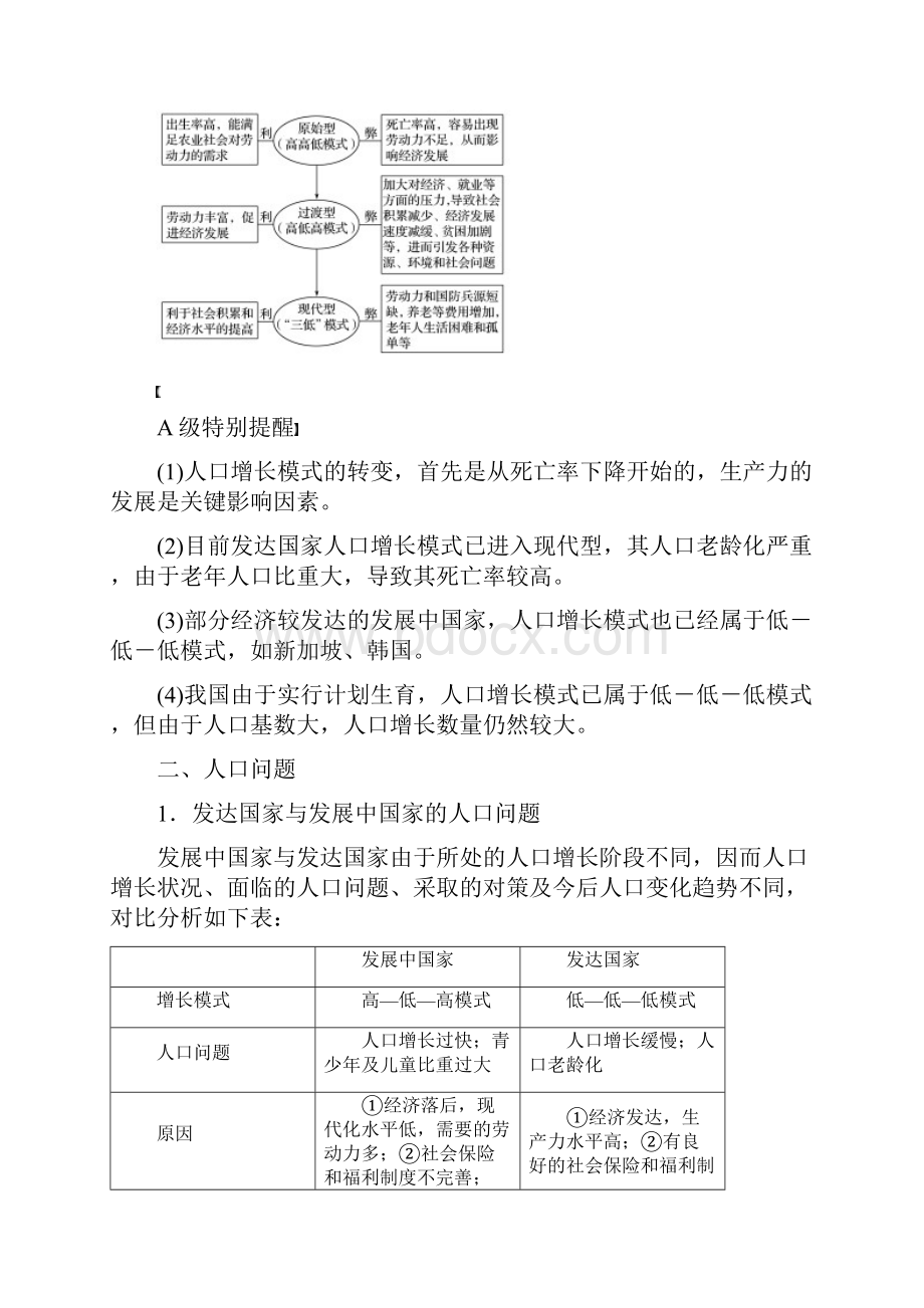 浙江选考版高考地理大二轮复习专题五人口与城市微专题18人口自然增长与人口问题学案.docx_第3页