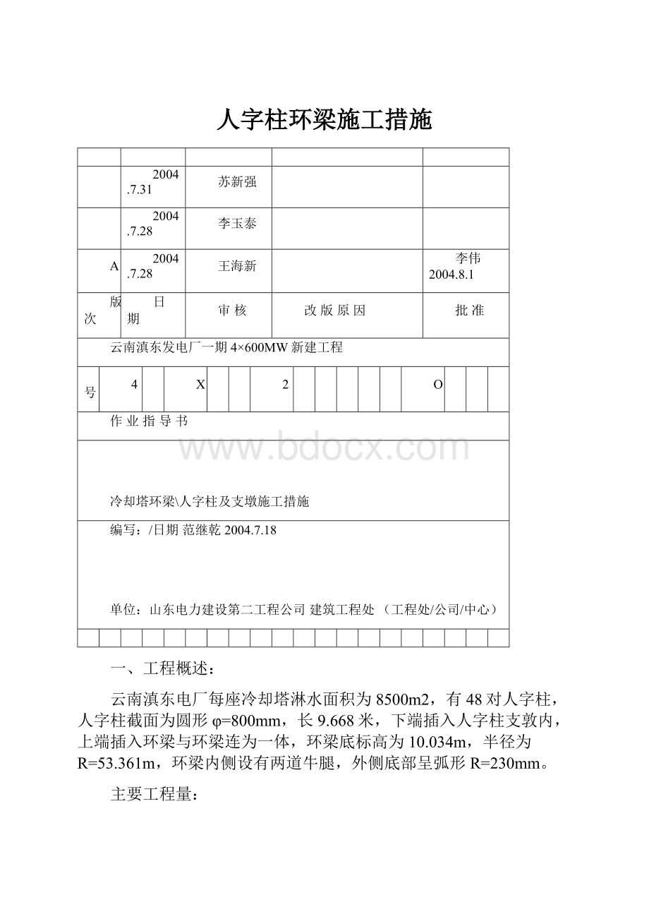 人字柱环梁施工措施.docx_第1页