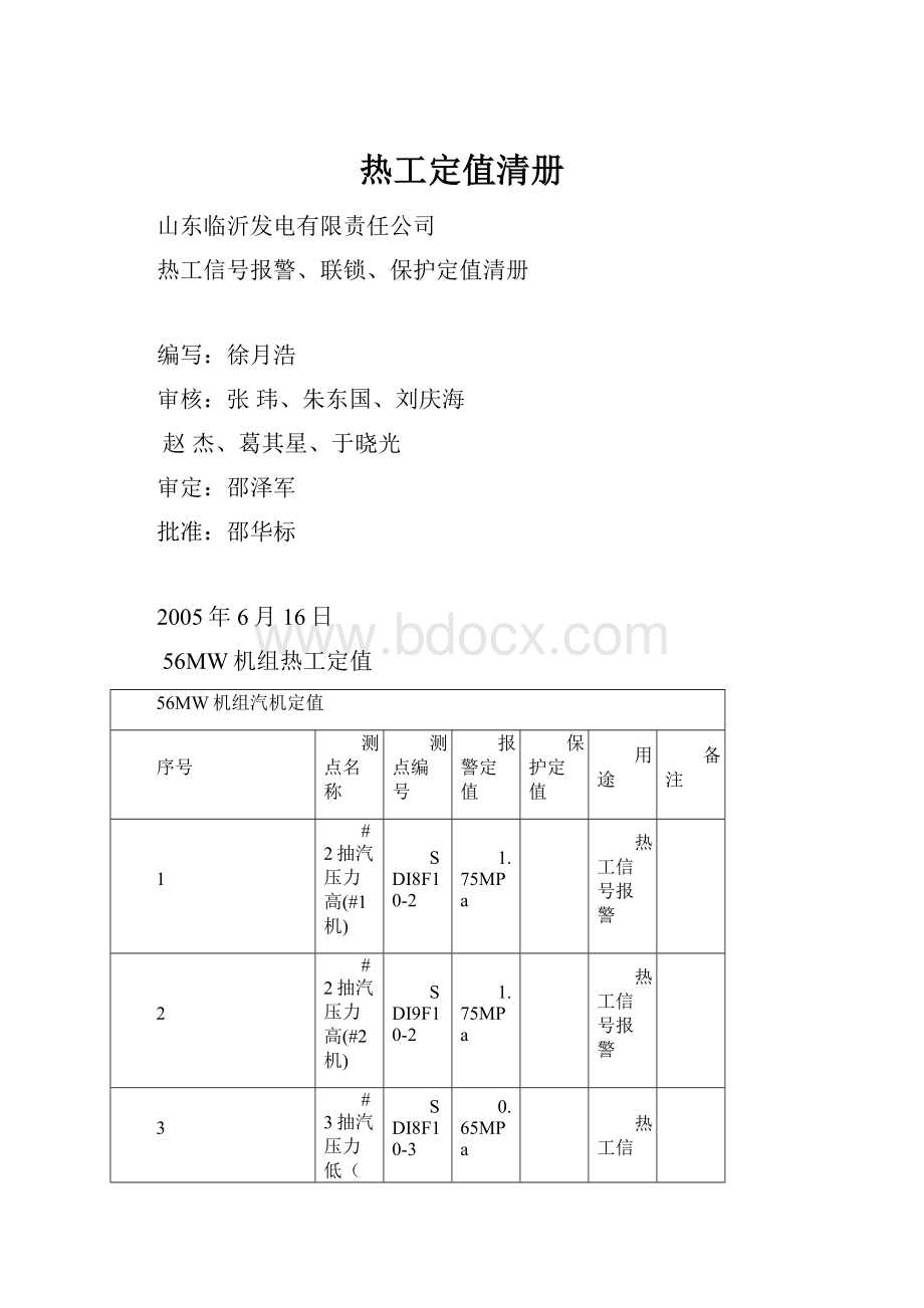 热工定值清册.docx_第1页