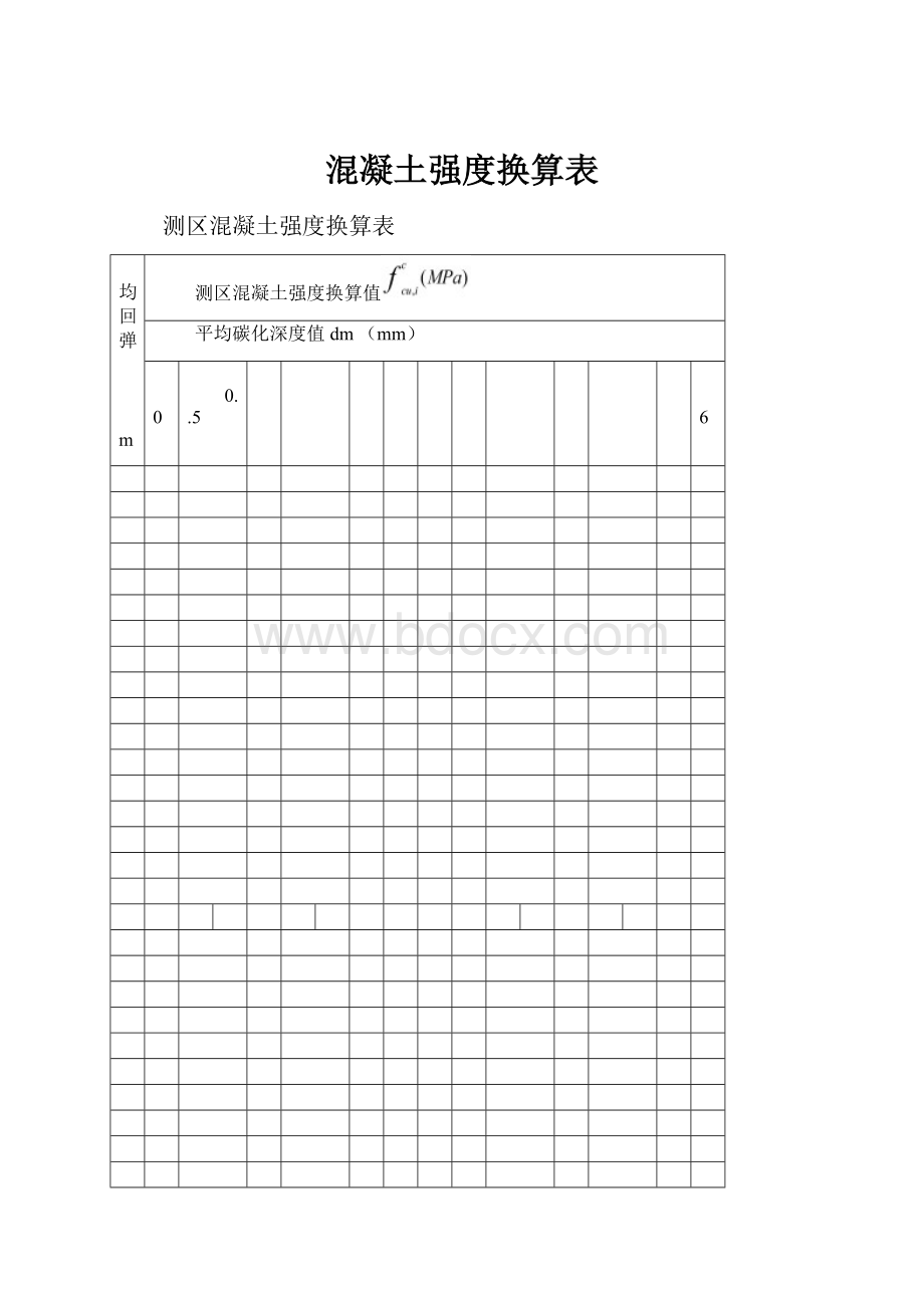 混凝土强度换算表.docx_第1页