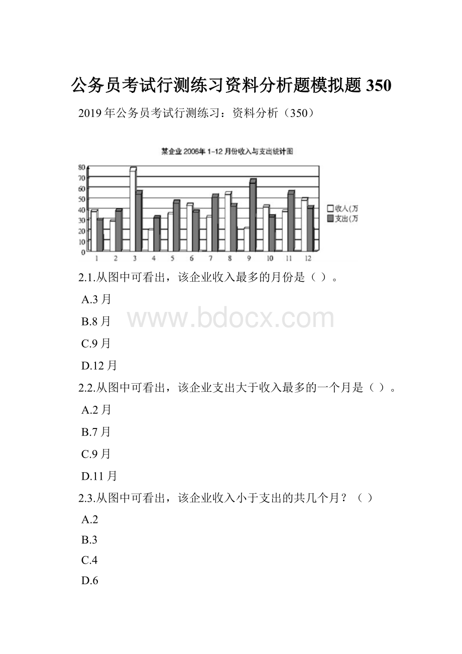 公务员考试行测练习资料分析题模拟题350.docx