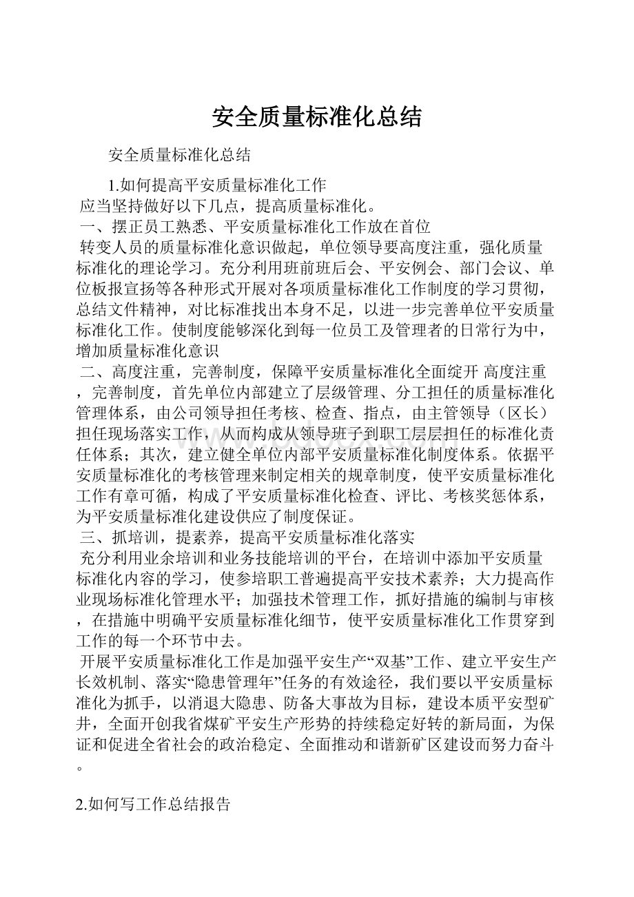 安全质量标准化总结.docx