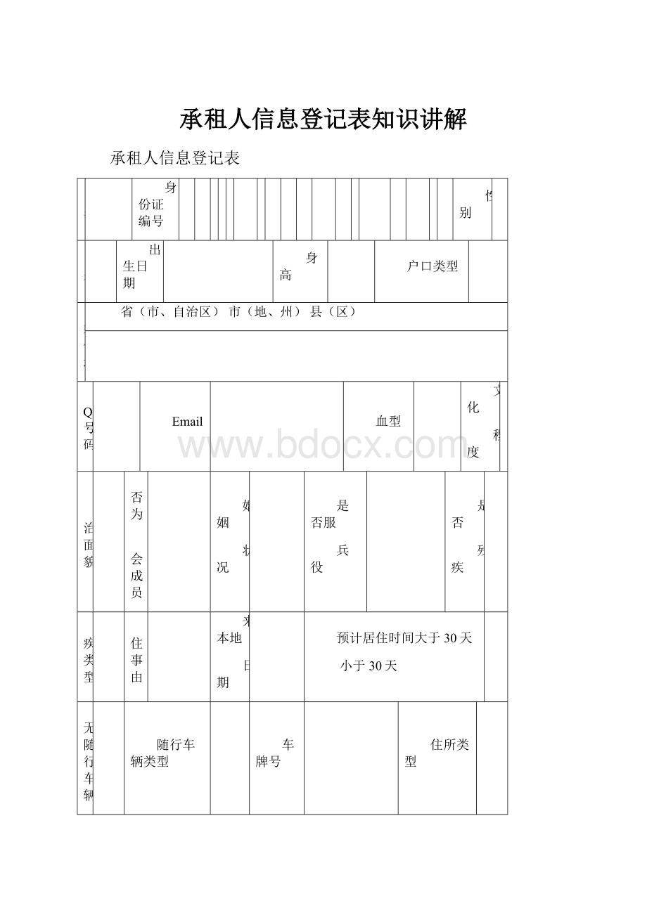 承租人信息登记表知识讲解.docx_第1页